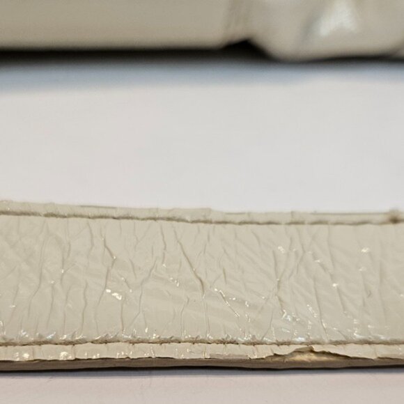 Steve Madden To-Talli Patent White So Soft Shoulder Bag with Silver Chain Strap - Picture 10 of 14